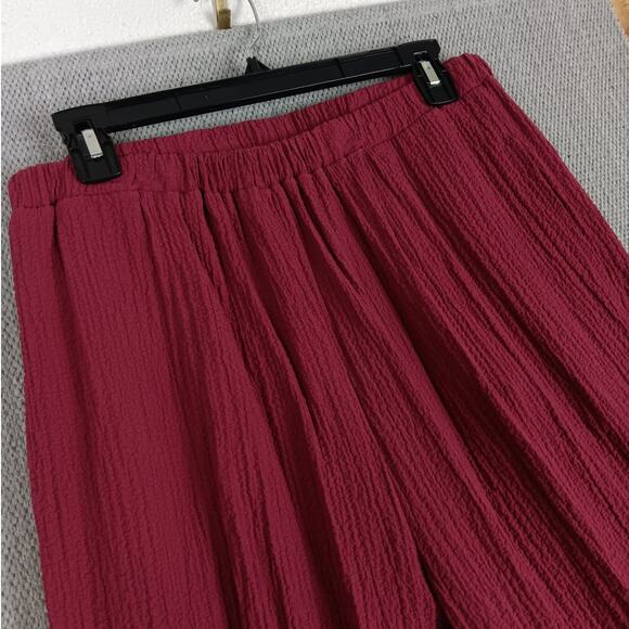 Bedford Fair Vintage Track Suit Set Womens Large Maroon Crepe Fabric Fall Casual - Picture 11 of 16